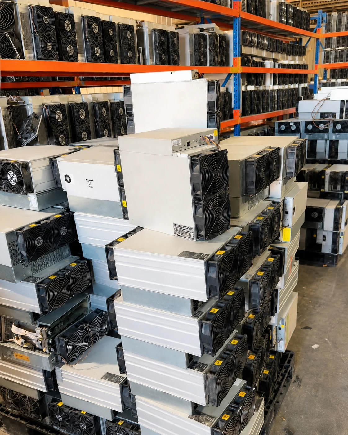 ASIC miners and hashboards prepared for mining farm repair service